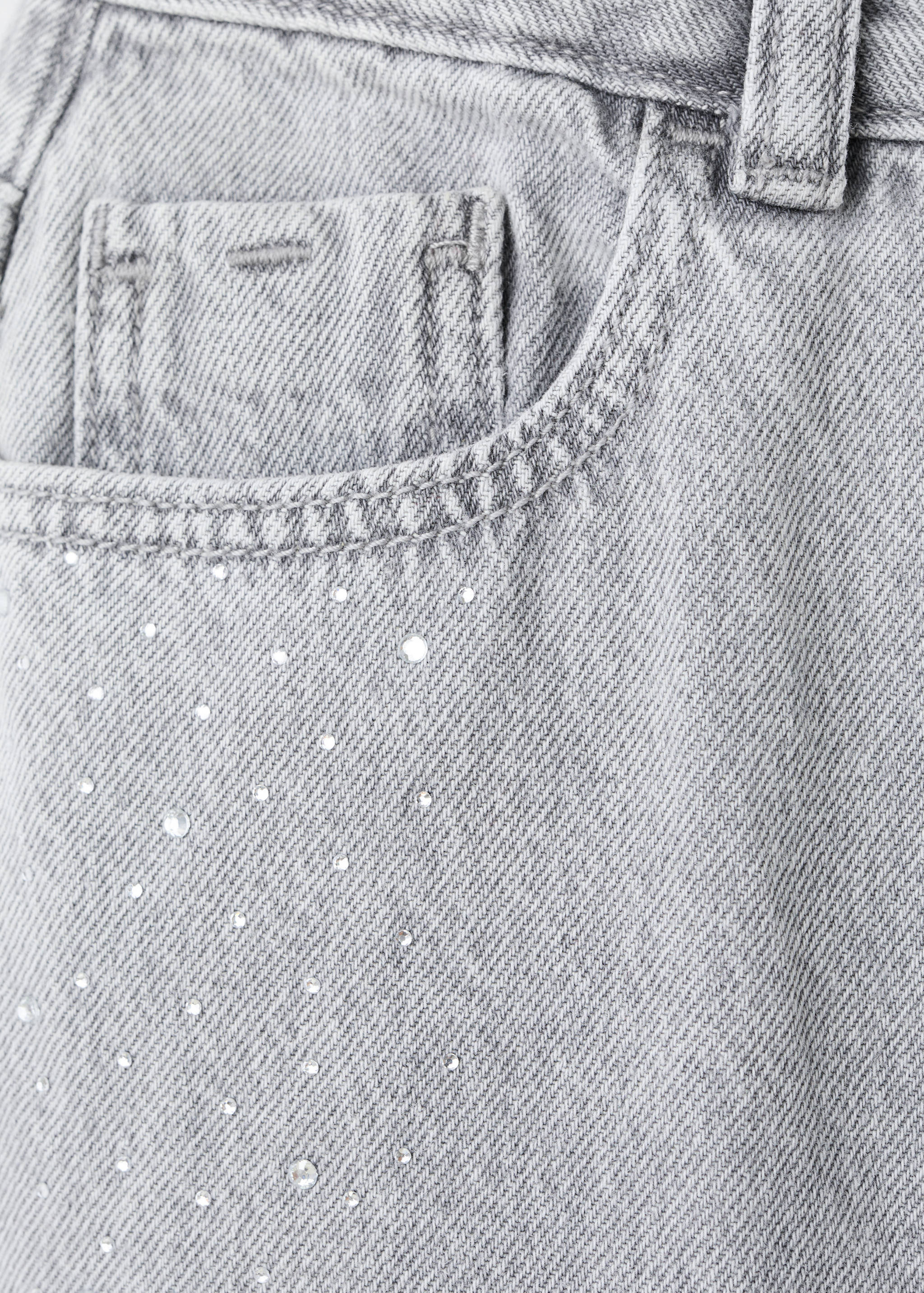 Wide leg jeans with rhinestones - Details of the article 0