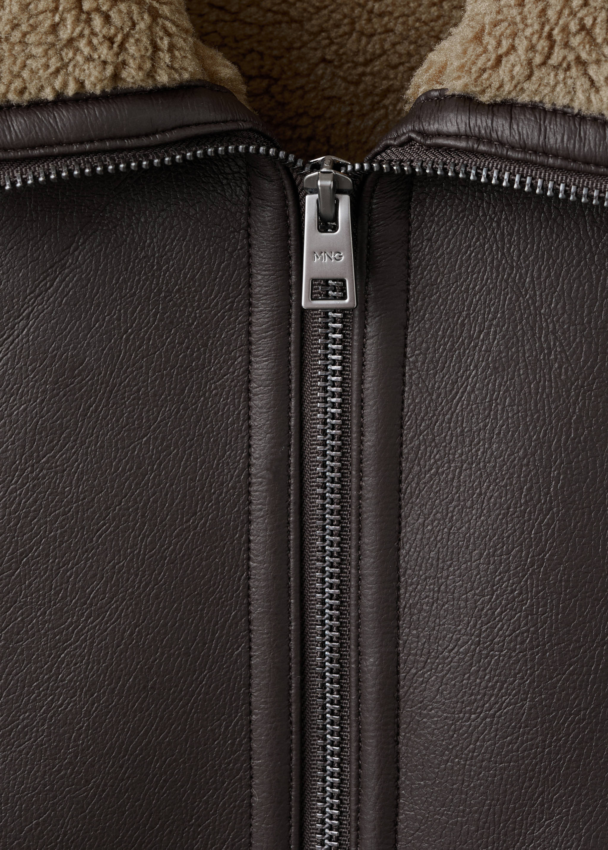 羊皮效果夹克 - null