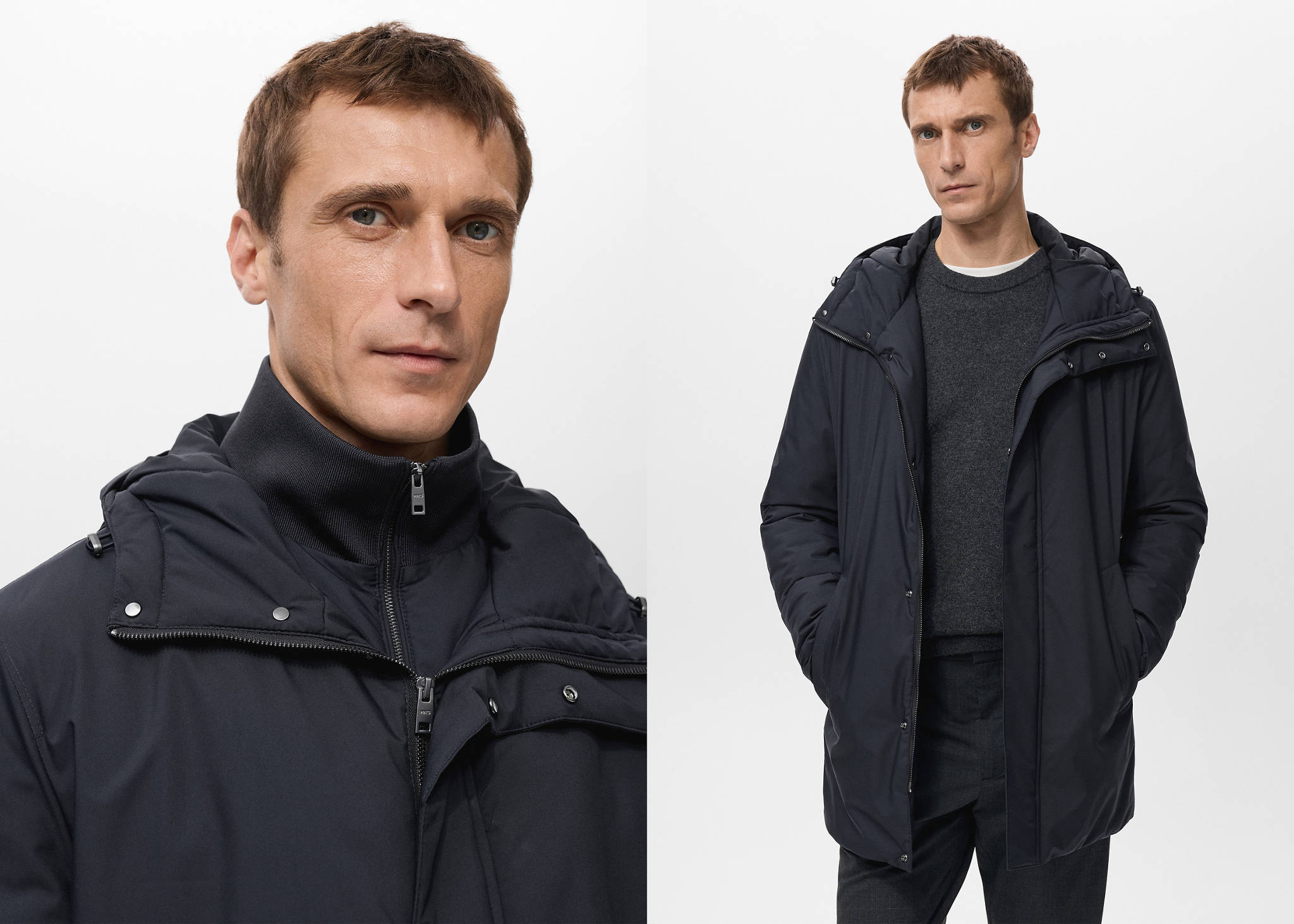 Detachable water-repellent padded parka - Panoramic plane