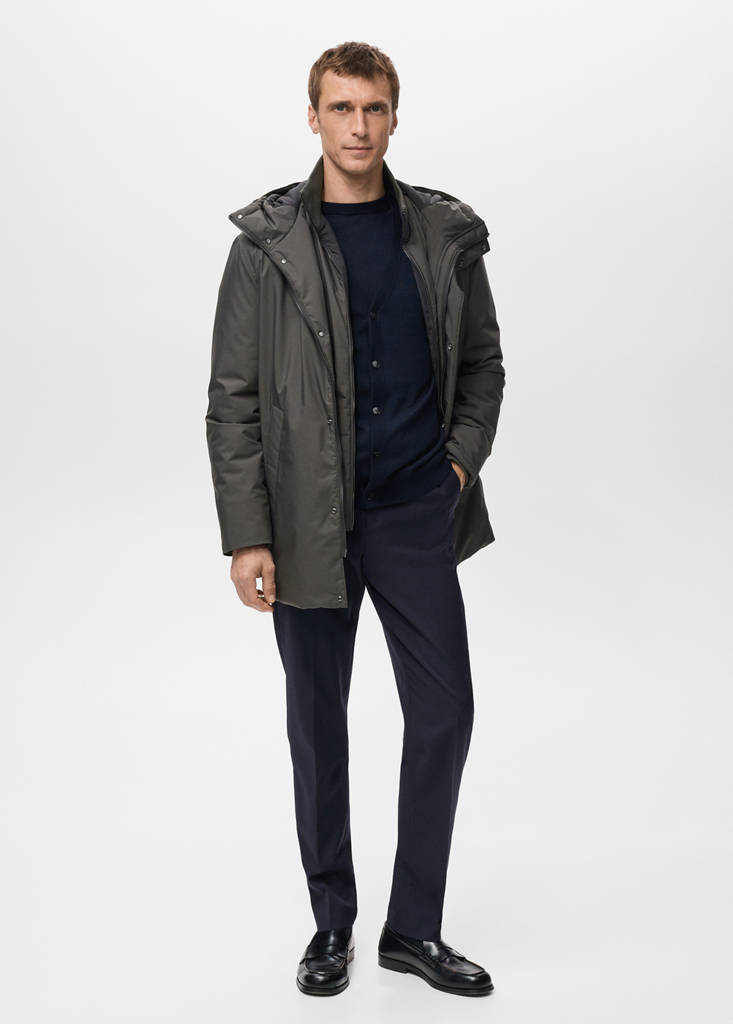 Detachable water-repellent padded parka
