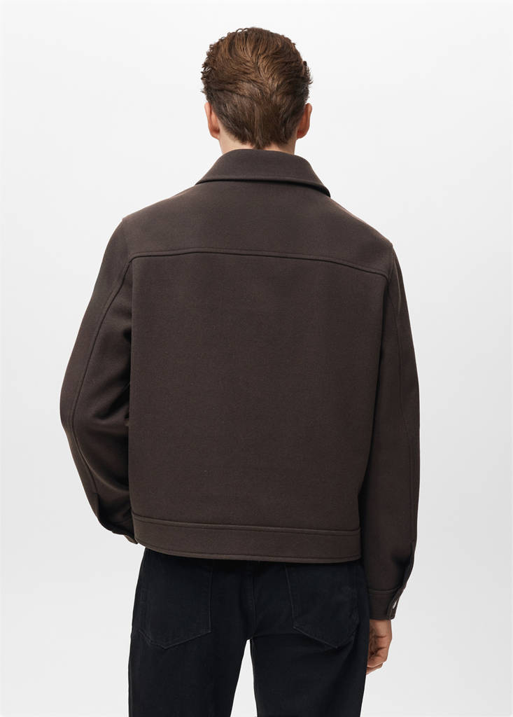 Zip-up cloth jacket — Chocolate
