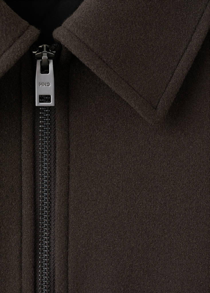 Zip-up cloth jacket — Chocolate