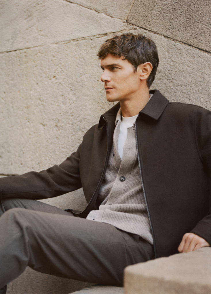 Zip-up cloth jacket — Chocolate
