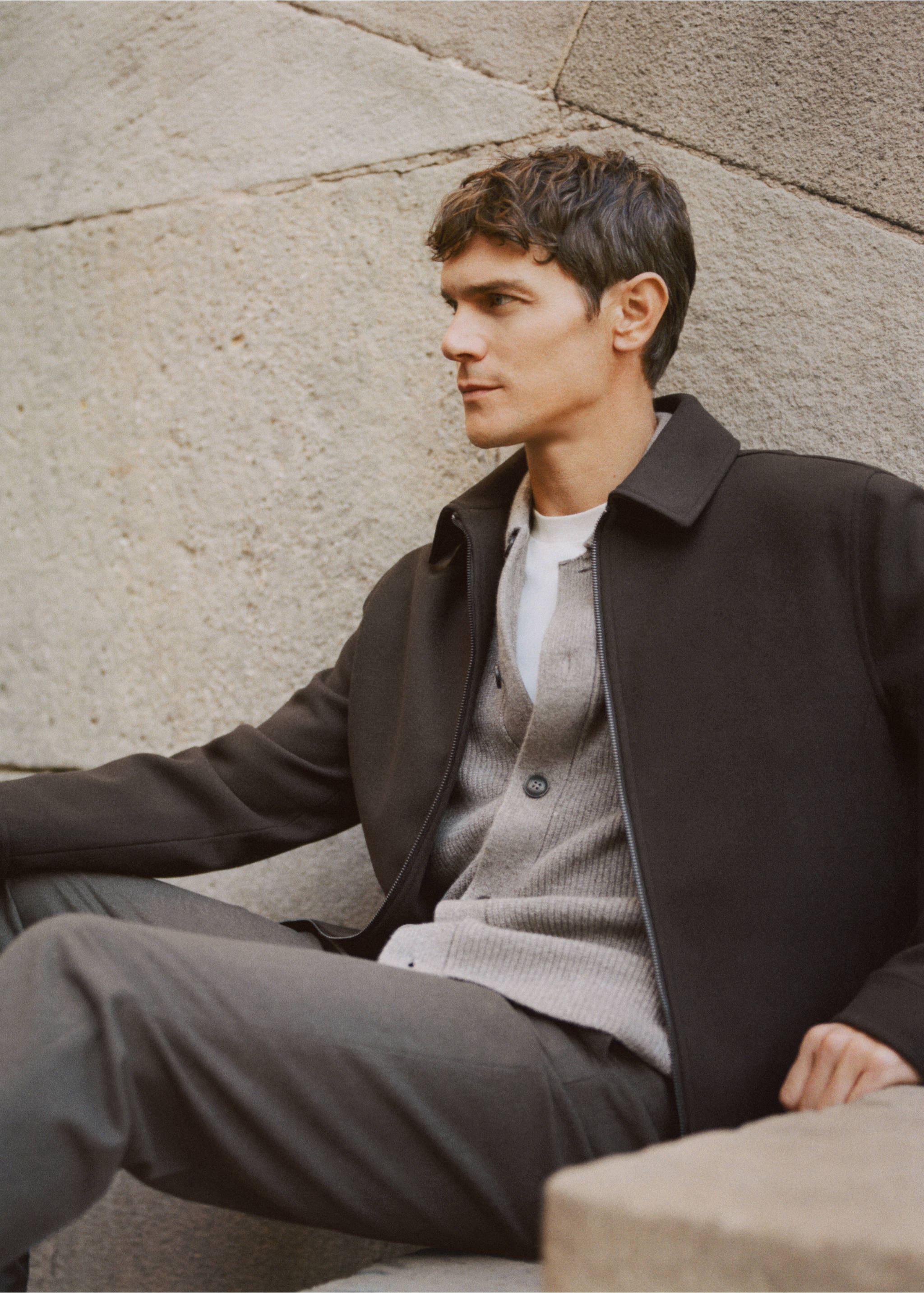 سترة صوف بسحاب - تفاصيل المنتج 3, شوكولاتة. Ref: 27091172-00.