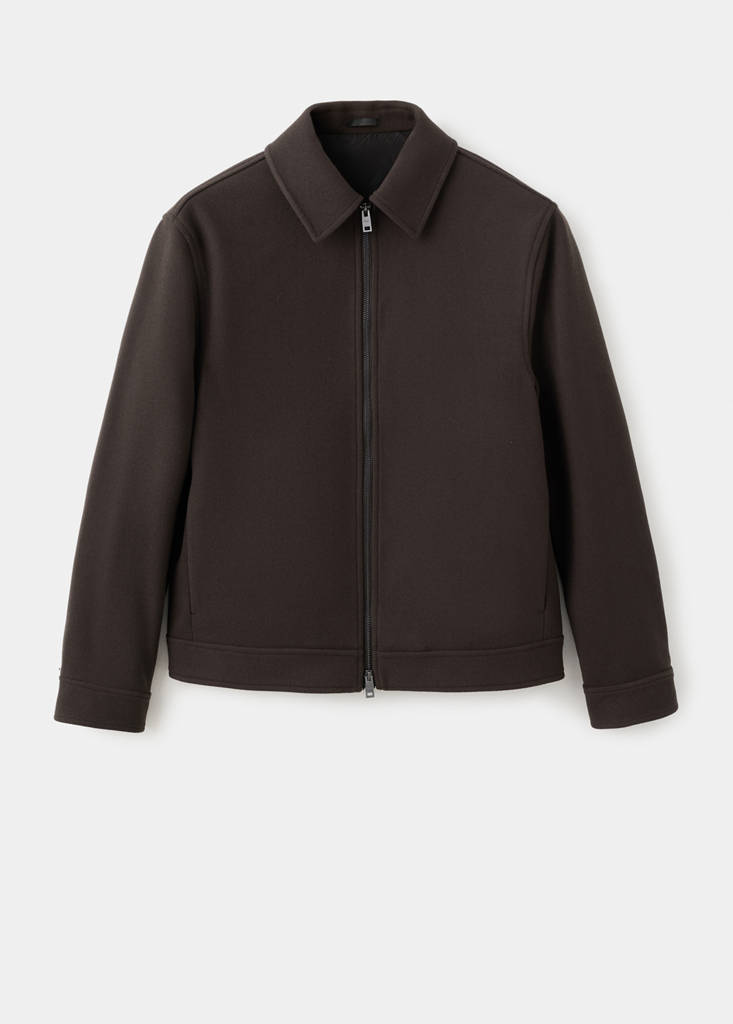 Zip-up cloth jacket — Chocolate