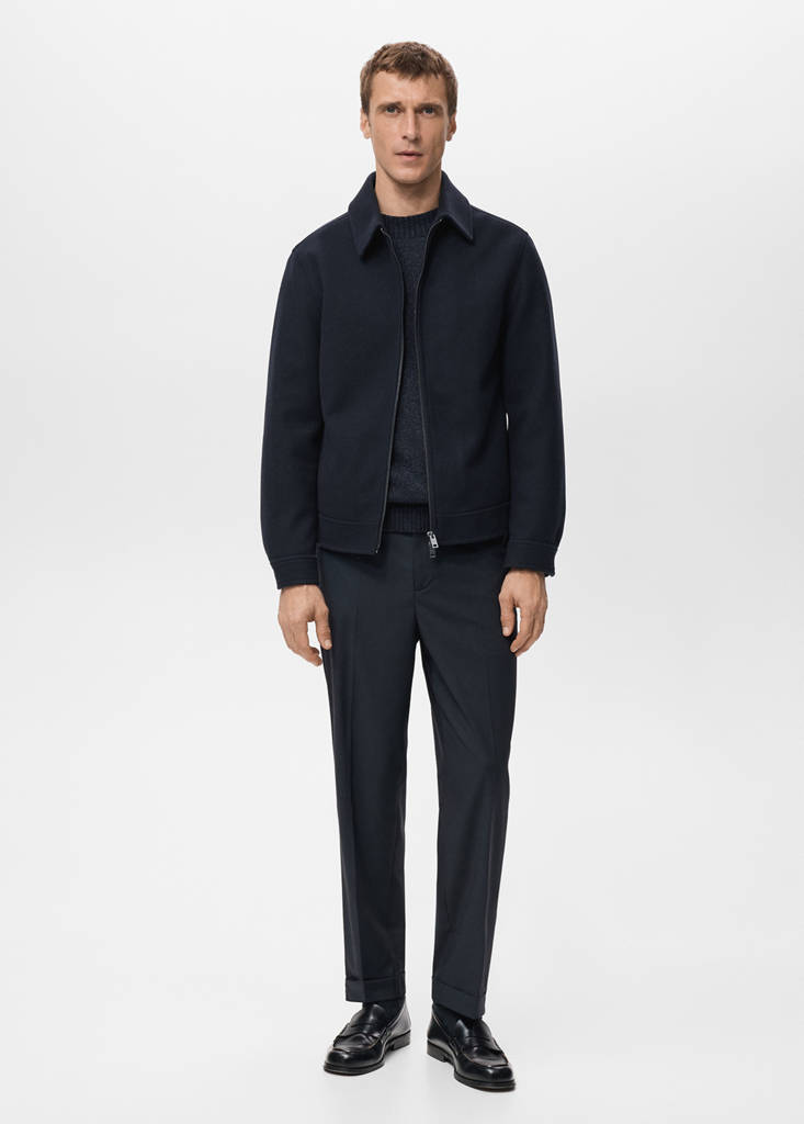 Zip-up cloth jacket — Navy