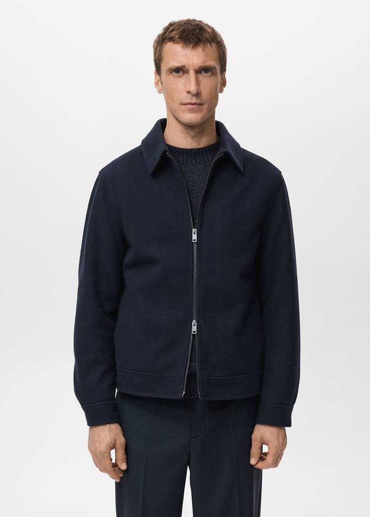 Zip-up cloth jacket — Navy