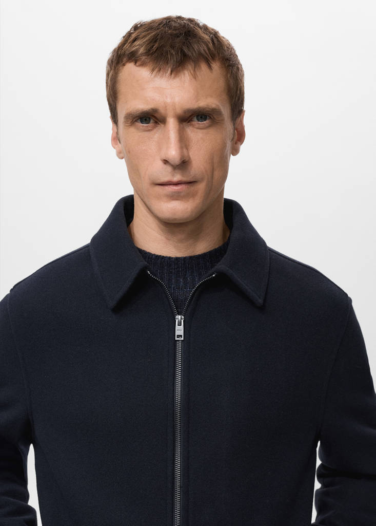 Zip-up cloth jacket — Navy