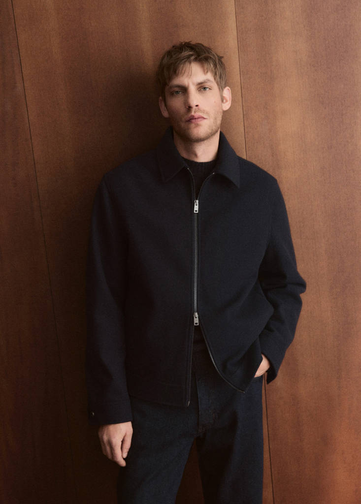 Zip-up cloth jacket — Navy