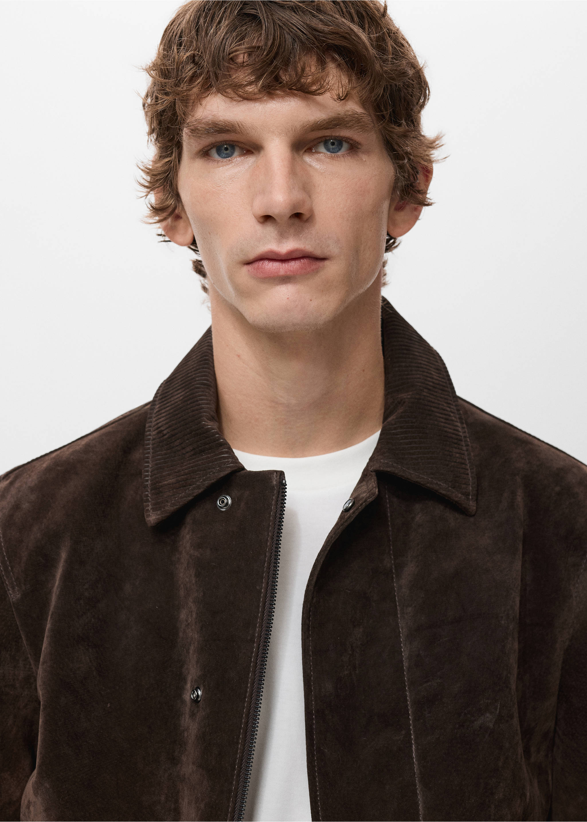Куртка 100% натуральная замша - Деталь изделия 1, Шоколадный. Ref: 27091173-00.