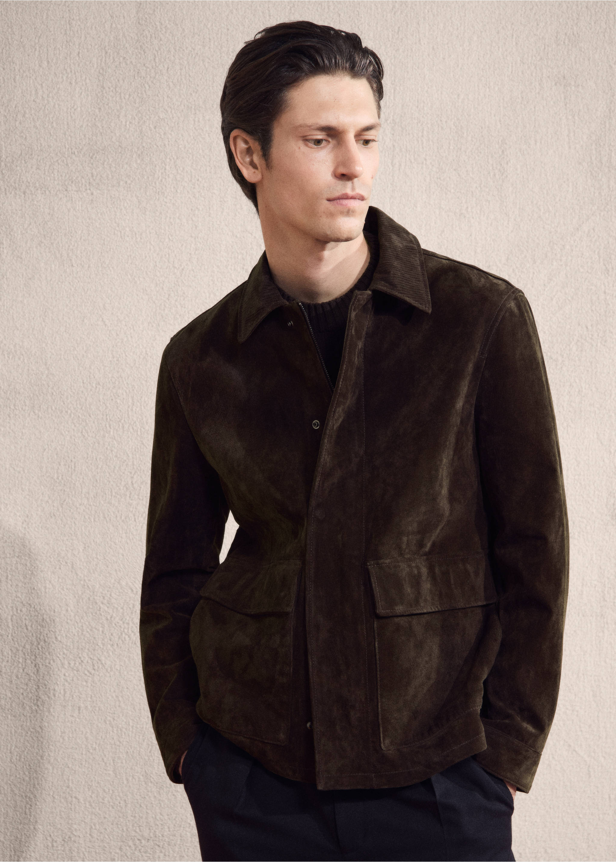 Blouson 100 % daim - Détail de l'article 3, Chocolat. Ref: 27091173-00.