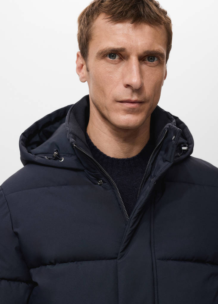 Short water-repellent puffer jacket - Men | MANGO USA
