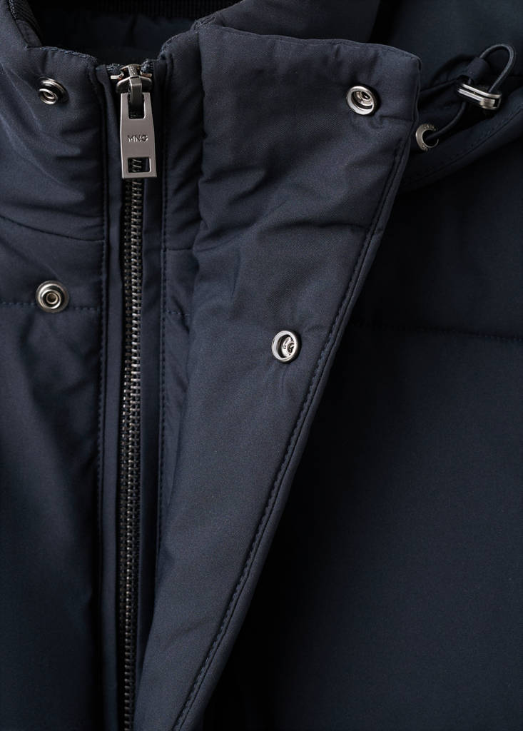 Short water-repellent puffer jacket — Navy