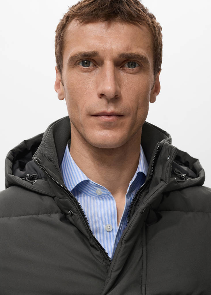 Short water-repellent puffer jacket — Grey