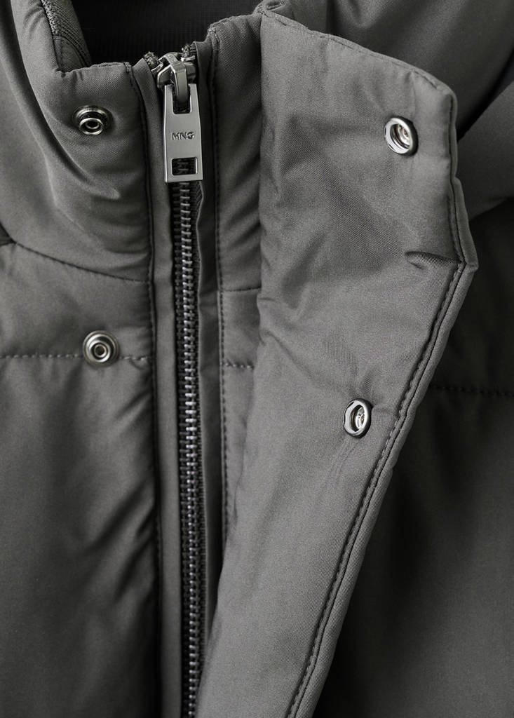 Short water-repellent puffer jacket — Grey