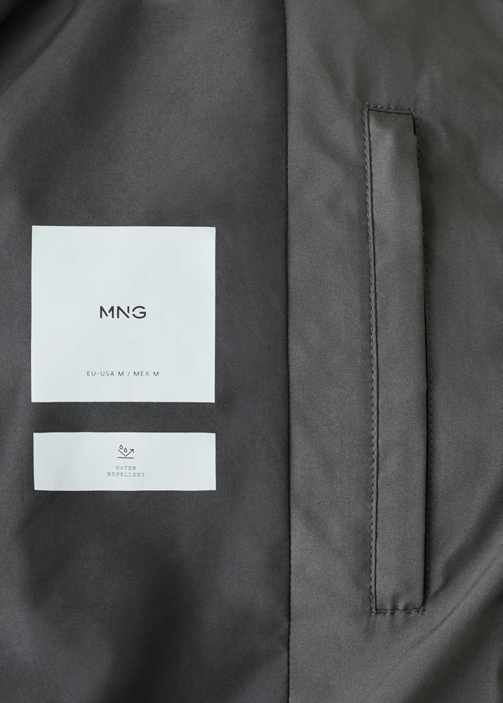 Short water-repellent puffer jacket — Grey