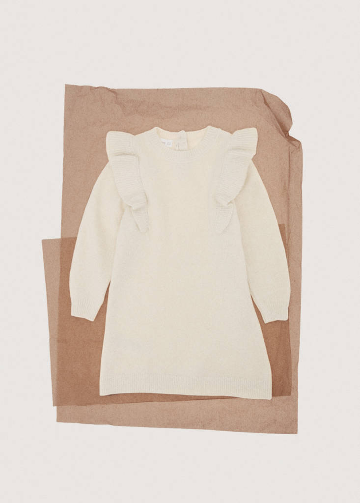 Lurex ruffled dress — Beige