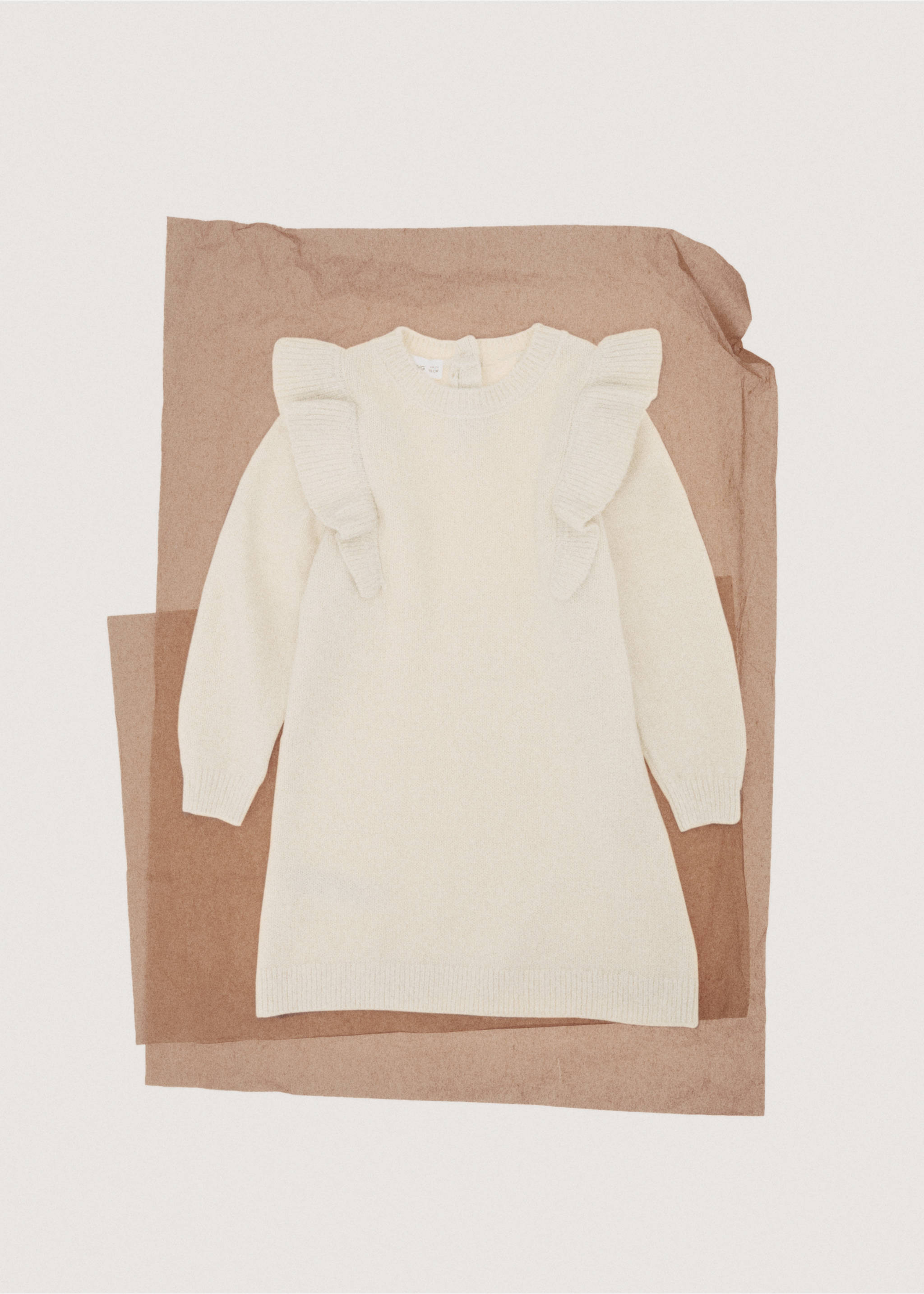 Lurex ruffled dress - Details of the article 7, Beige. Ref: 27091180-00.