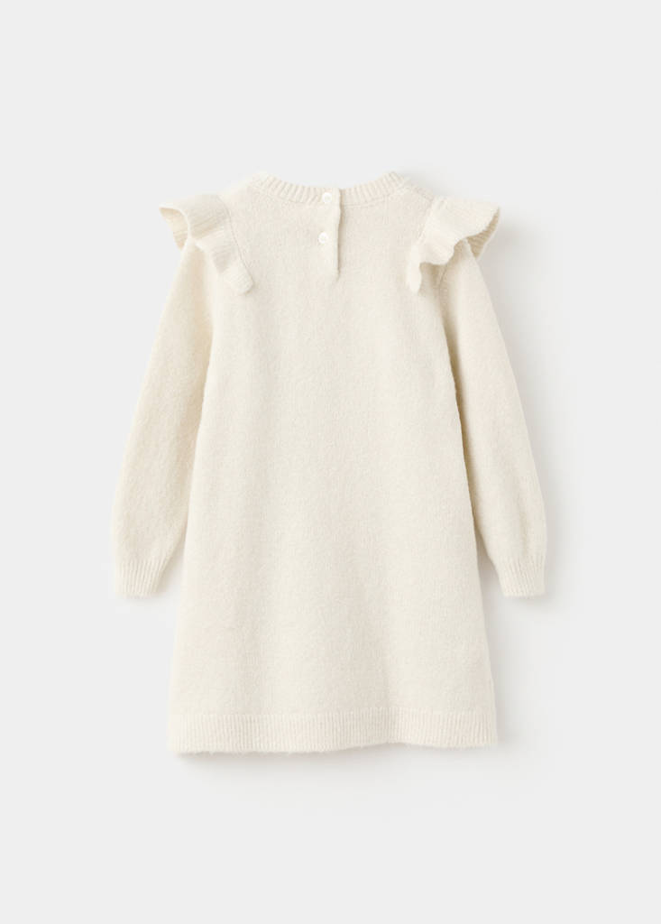 Lurex ruffled dress — Beige