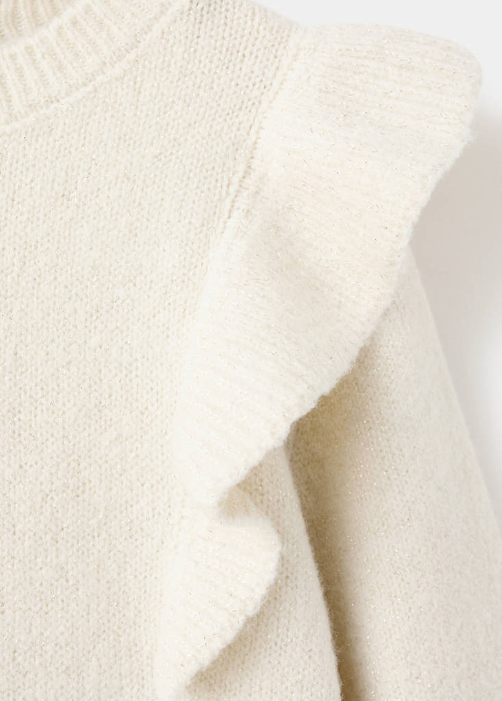 Lurex ruffled dress — Beige