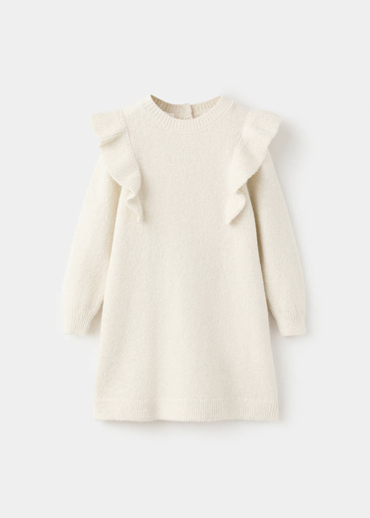 Lurex ruffled dress — Beige
