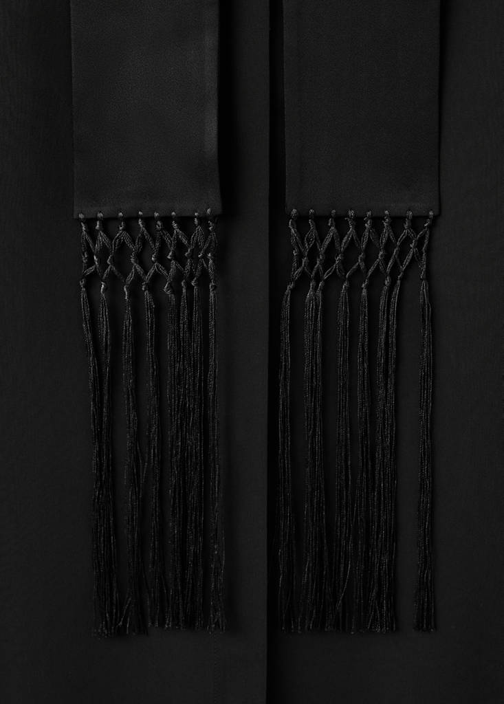 Long silk shirt with foulard — Black