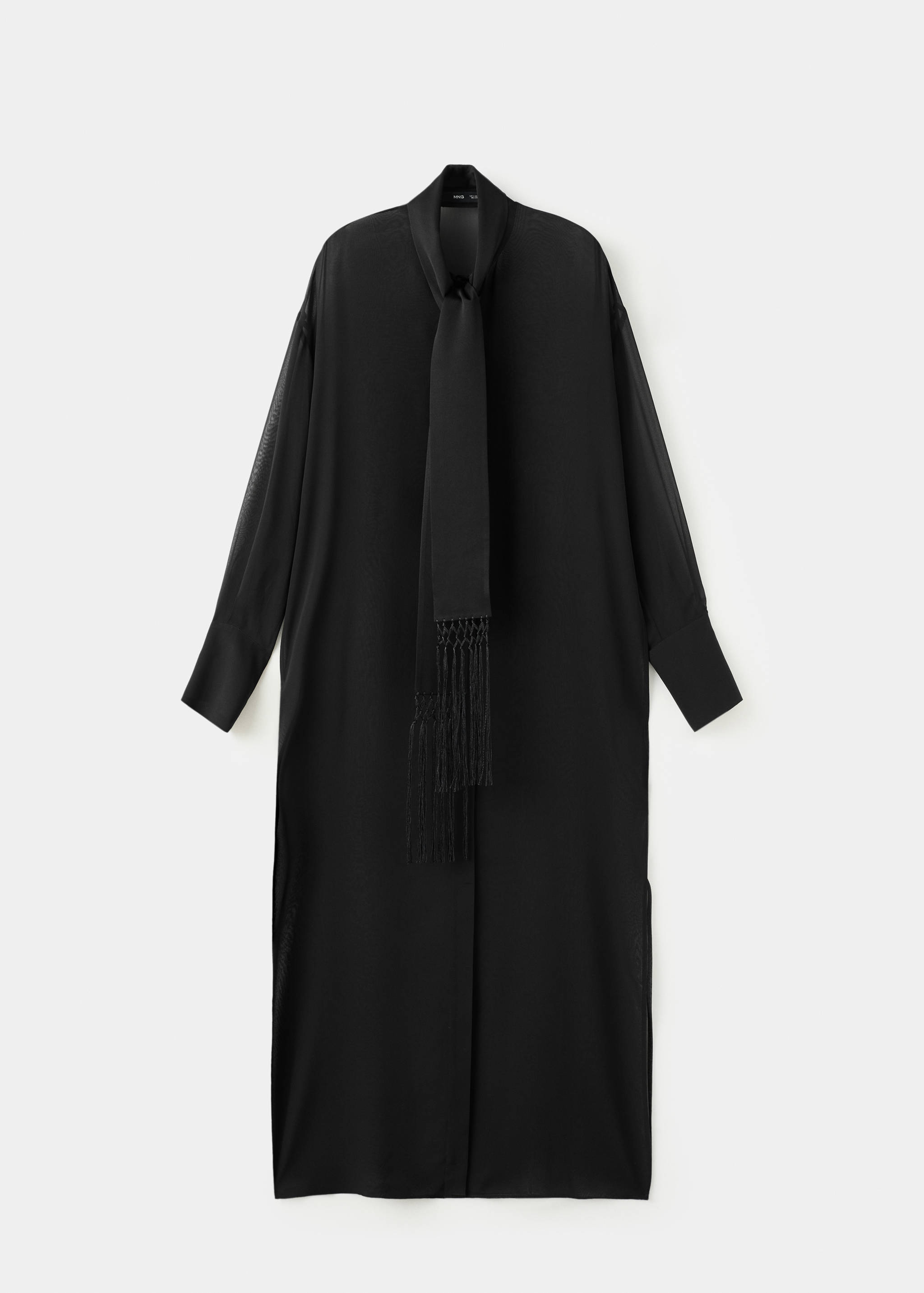 Long silk shirt with foulard - Article without model