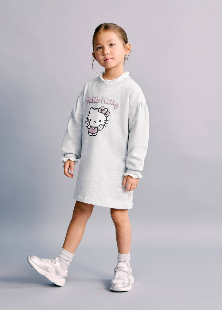 Hello Kitty sweatshirt dress — Light Heather Grey