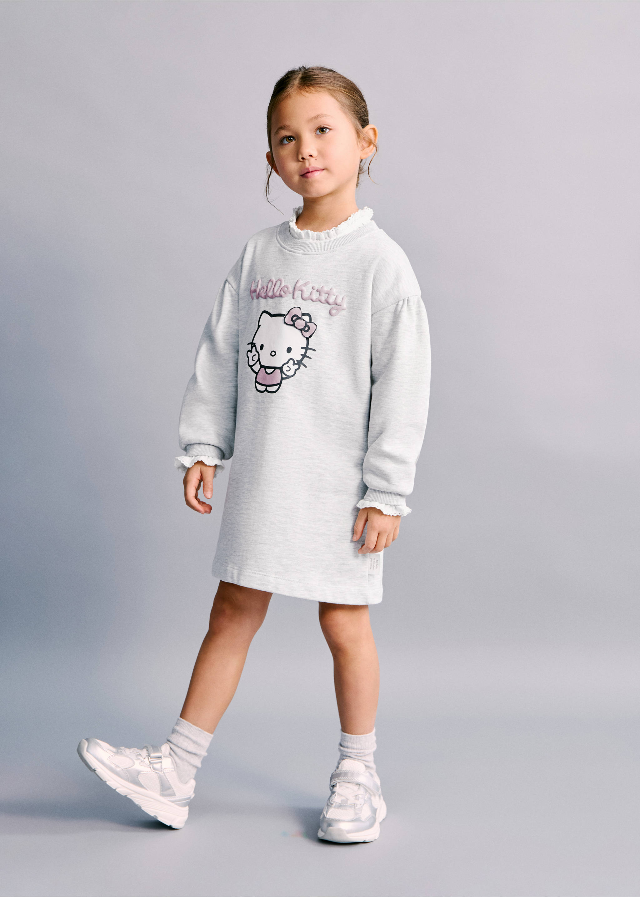 Hello Kitty sweatshirt dress - General plane, Light Heather Grey. Ref: 27091183-00.
