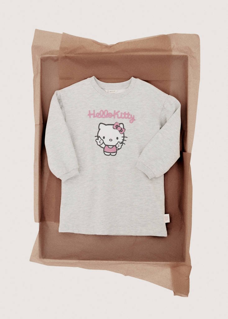Hello Kitty sweatshirt dress — Light Heather Grey