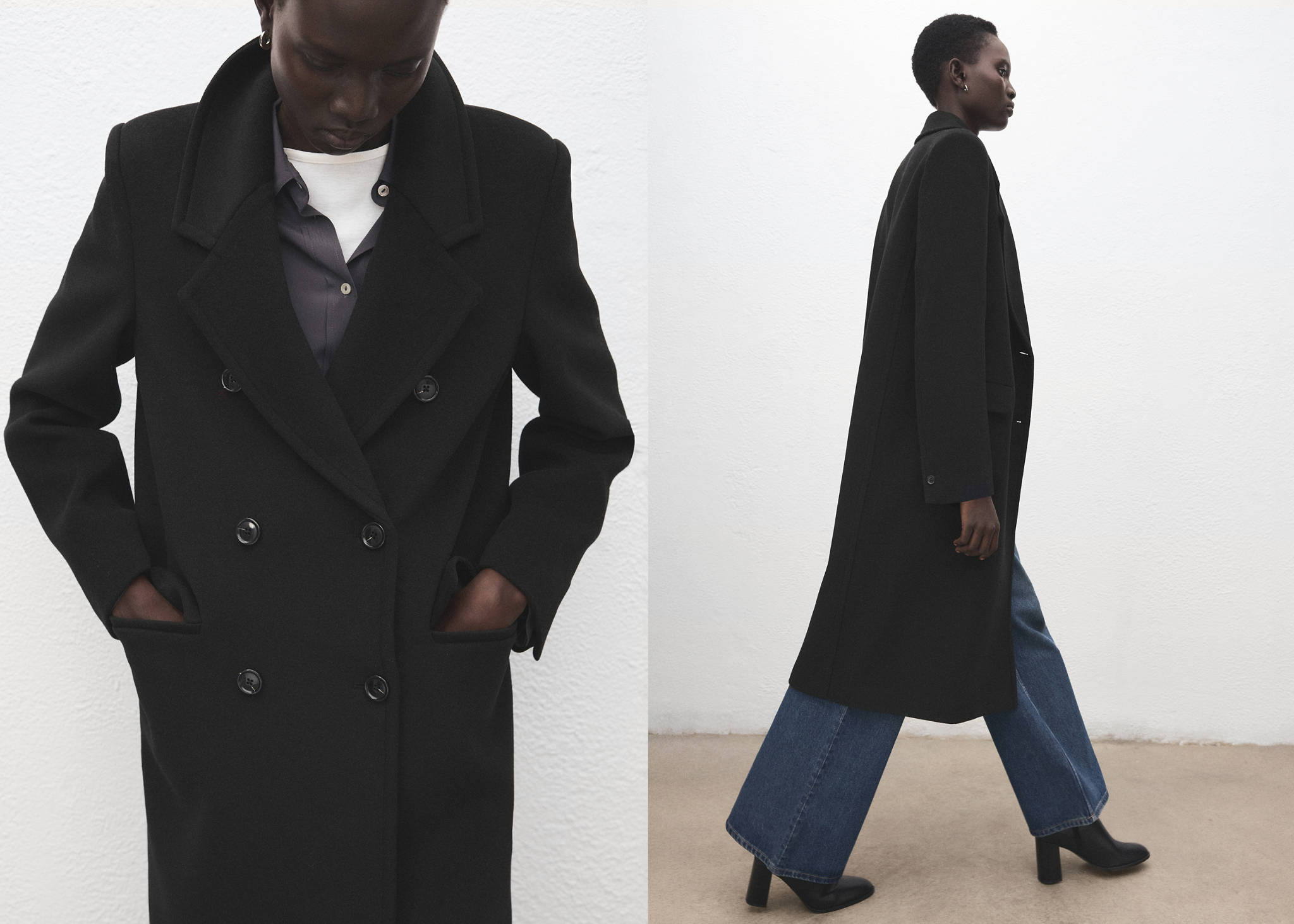 Double-breasted wool coat - Panoramic plane