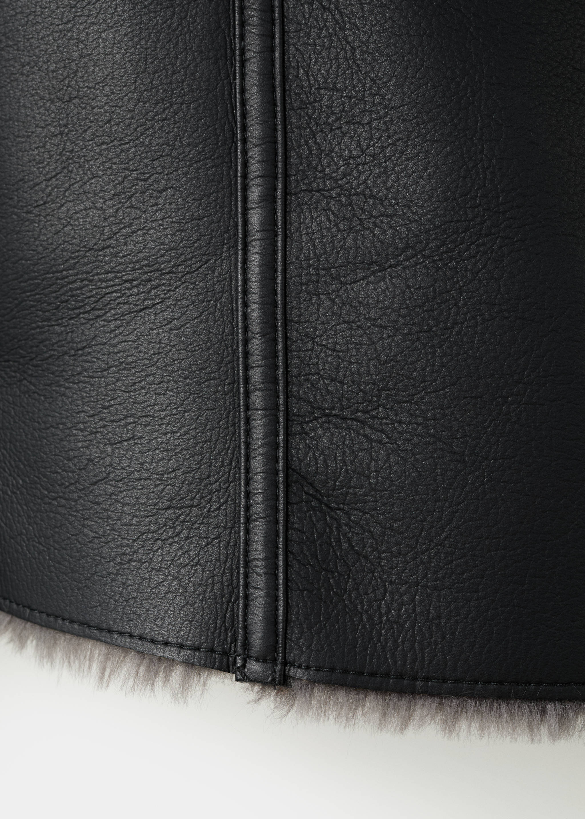 Veste biker fourrure synthétique - Détail de l'article 0