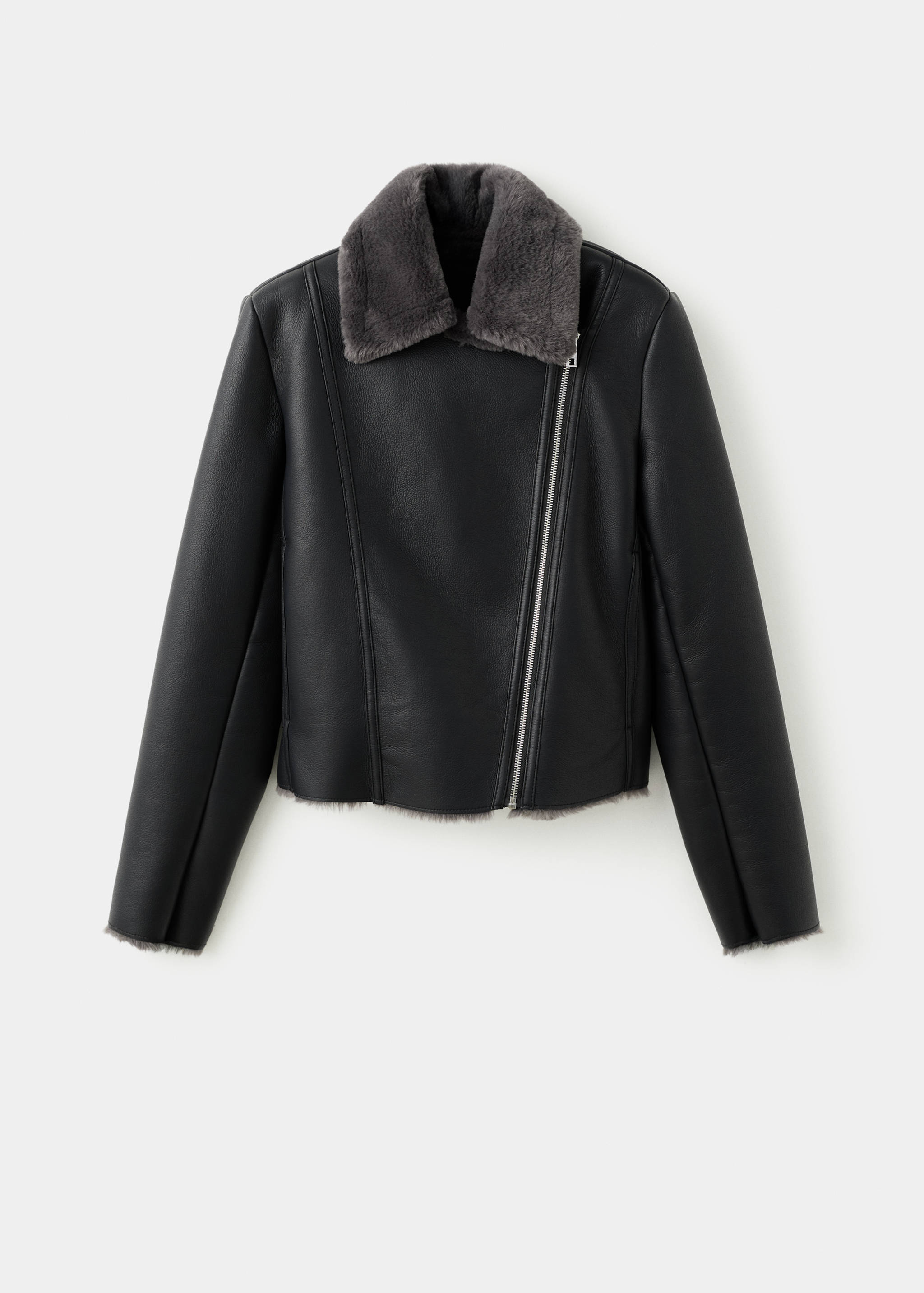 Faux-fur biker jacket - Article without model