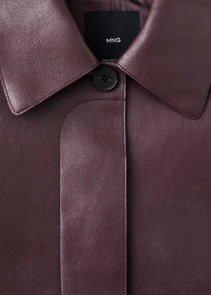 Faux-leather jacket with pockets — Maroon