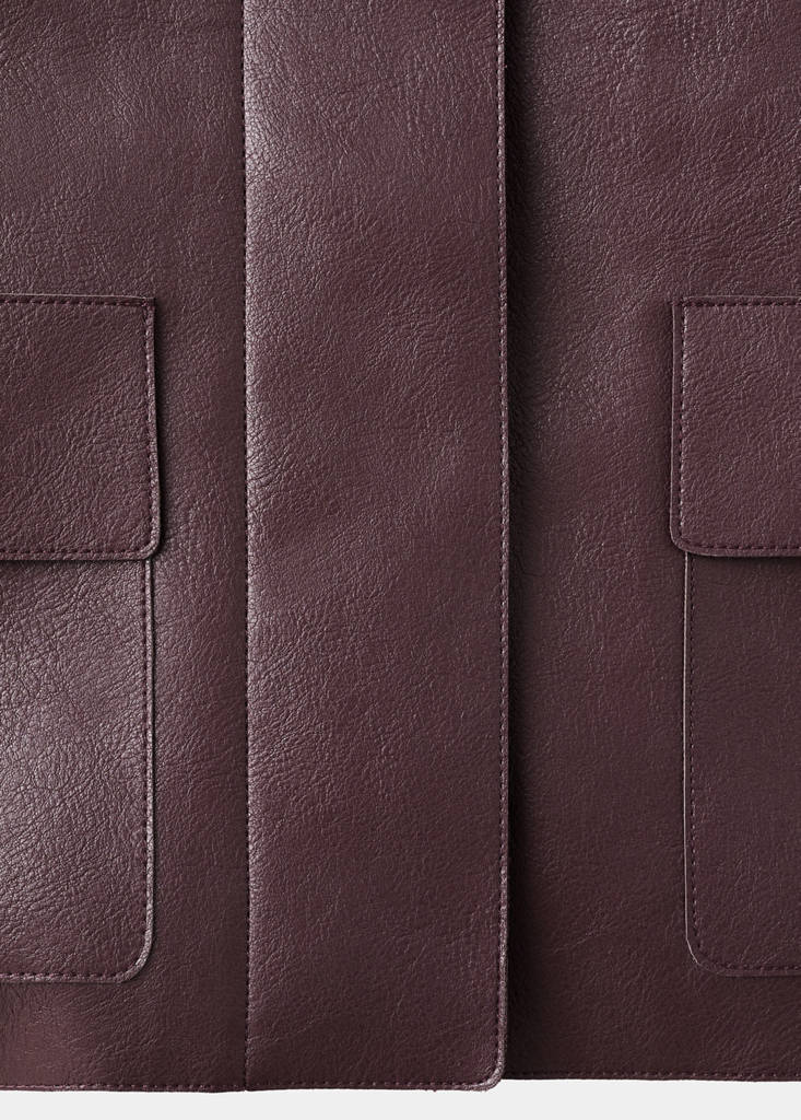 Faux-leather jacket with pockets — Maroon