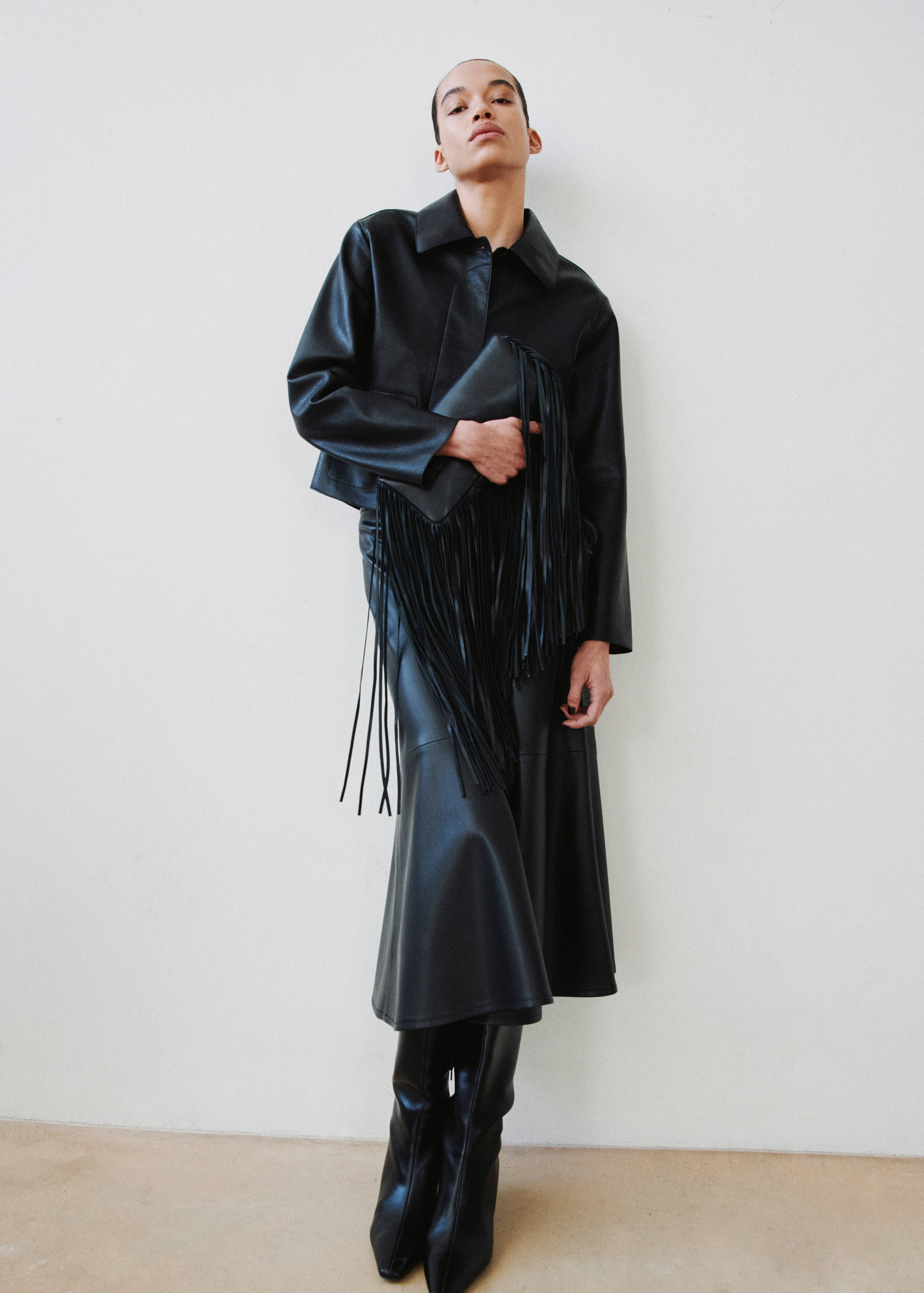 Veste cuir synthétique poches - Plan général