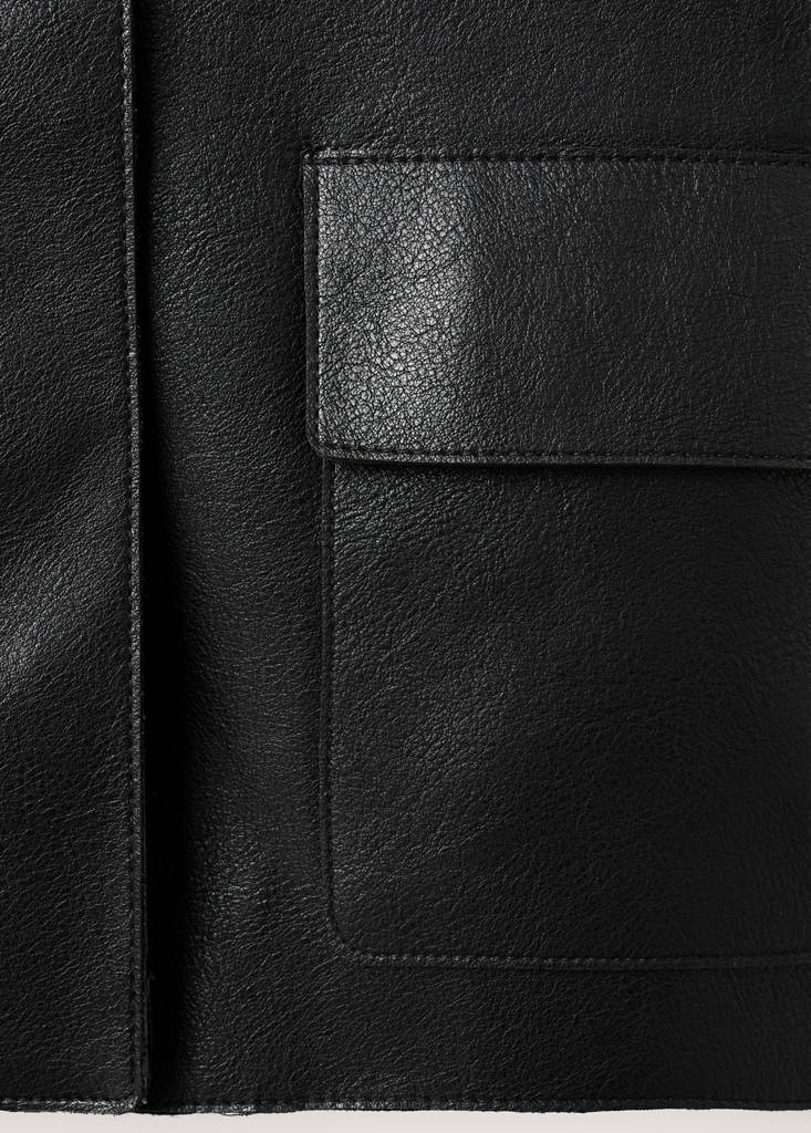 Faux-leather jacket with pockets — Black