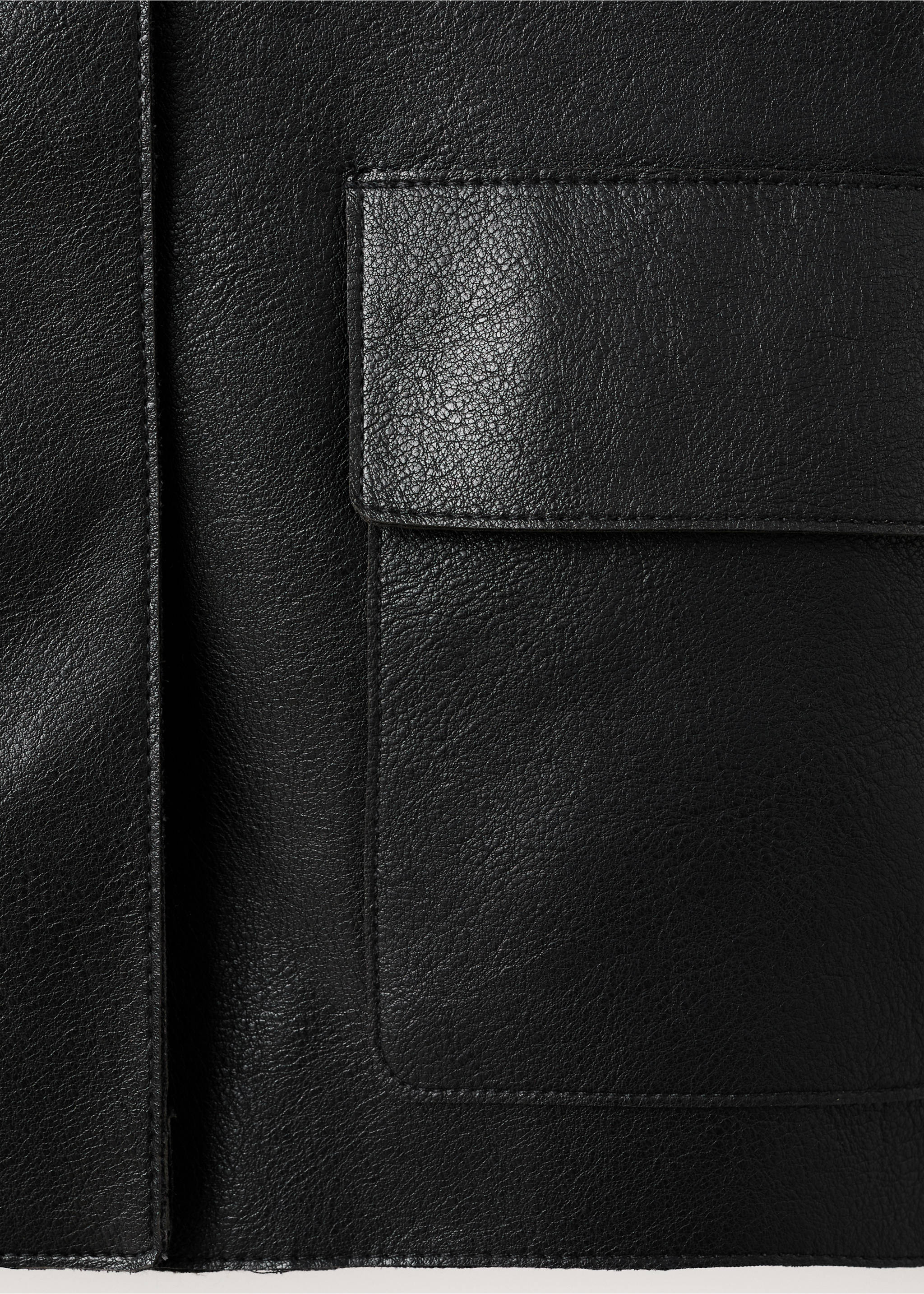 Veste cuir synthétique poches - Détail de l'article 0, Noir. Ref: 27091189-00.