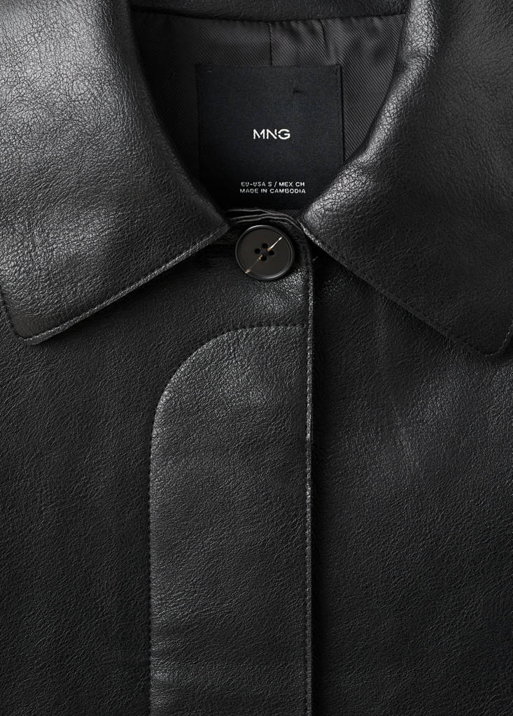 Faux-leather jacket with pockets — Black