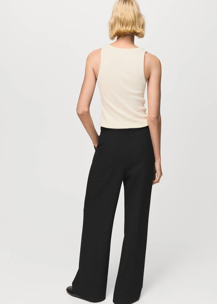 Wool-blend knitted top — Ecru