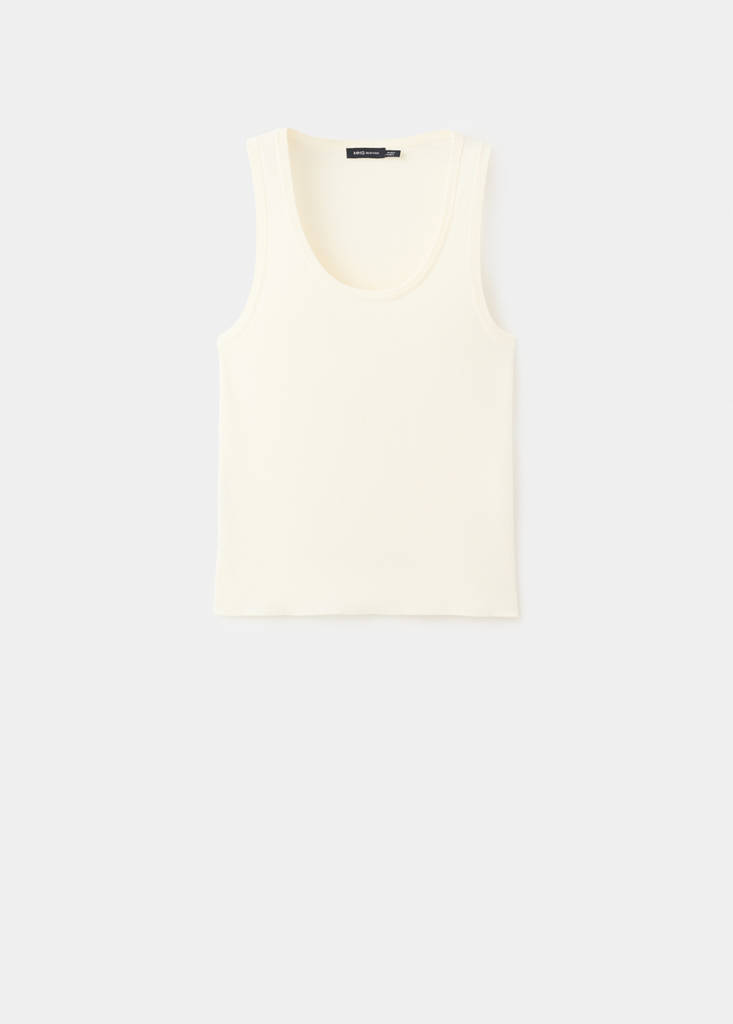 Wool-blend knitted top — Ecru