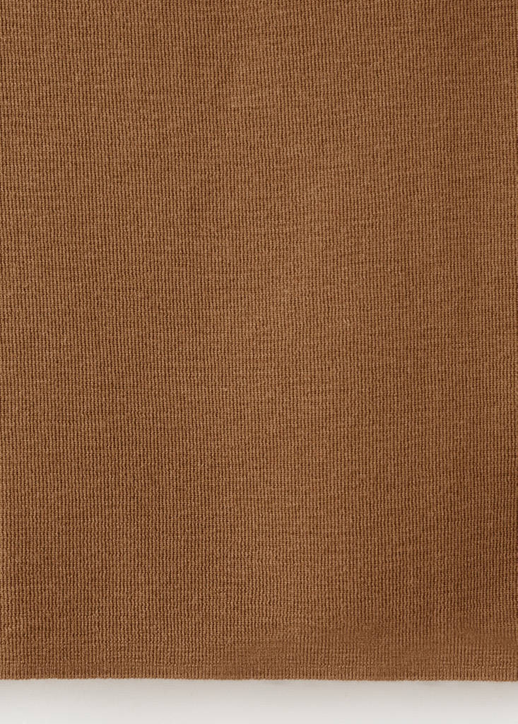 Wool-blend knitted top — Tobacco Brown