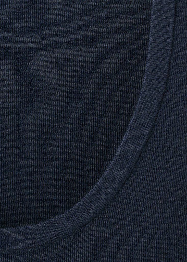 Wool-blend knitted top — Dark Navy