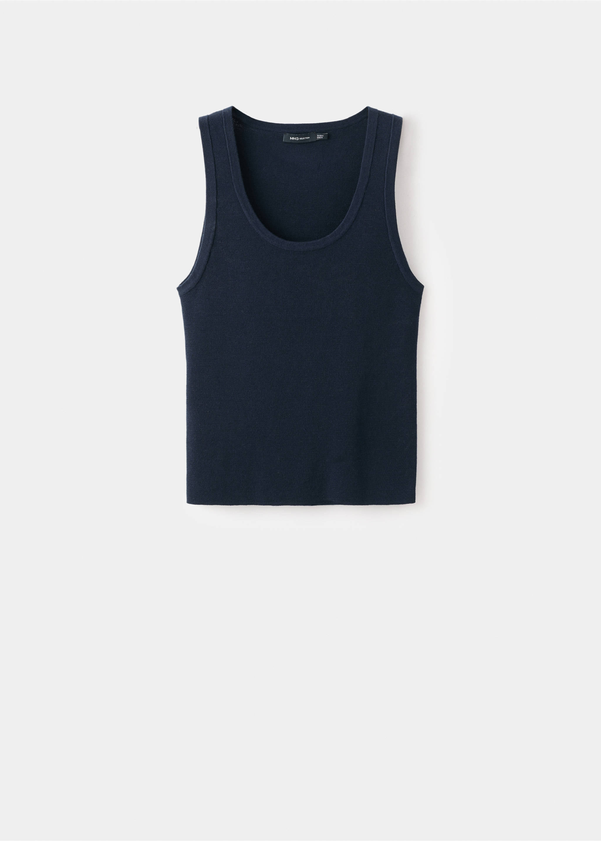 Wool-blend knitted top - Article without model, Dark Navy. Ref: 27091190-00.