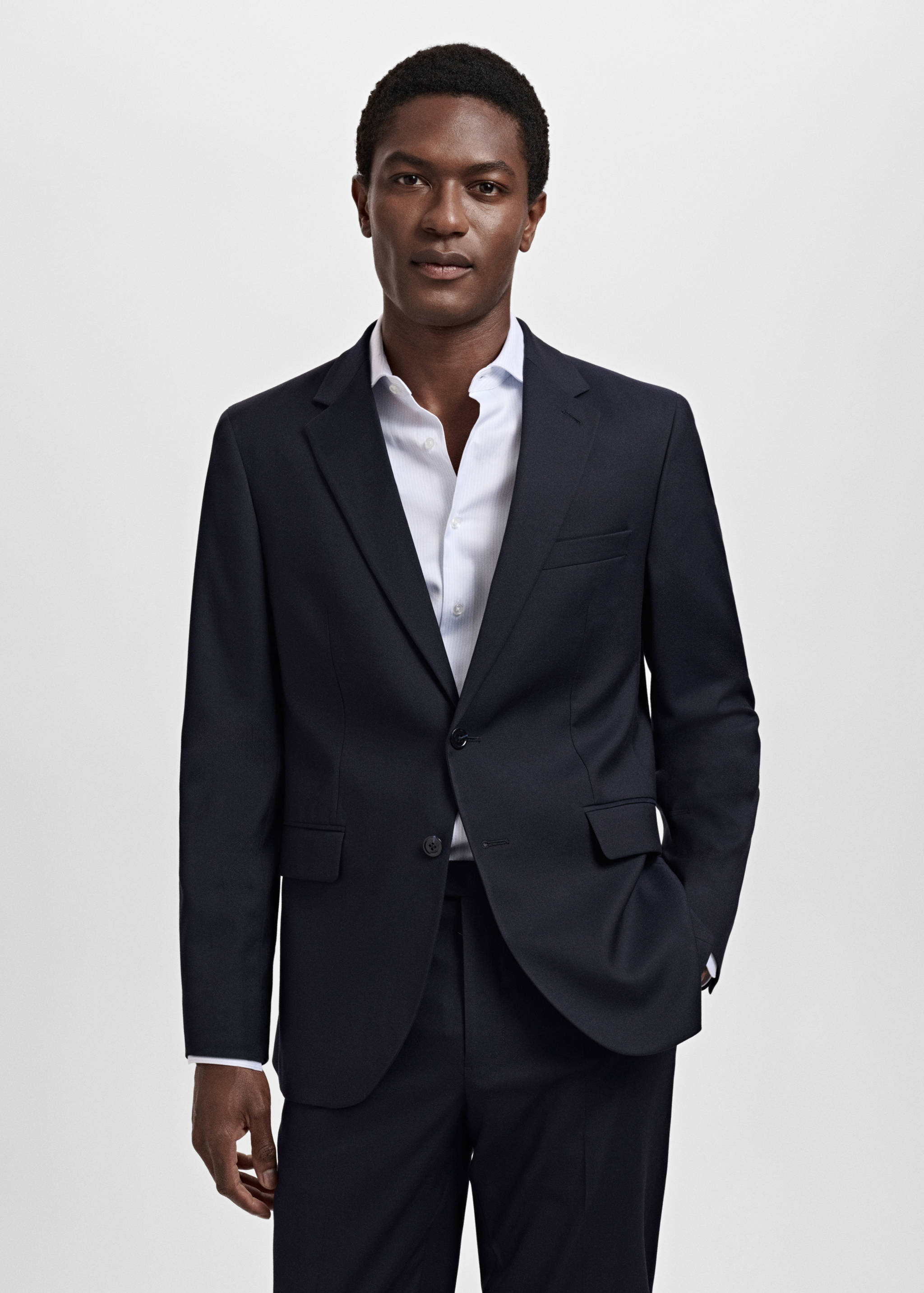Milan slim-fit suit jacket - Medium plane