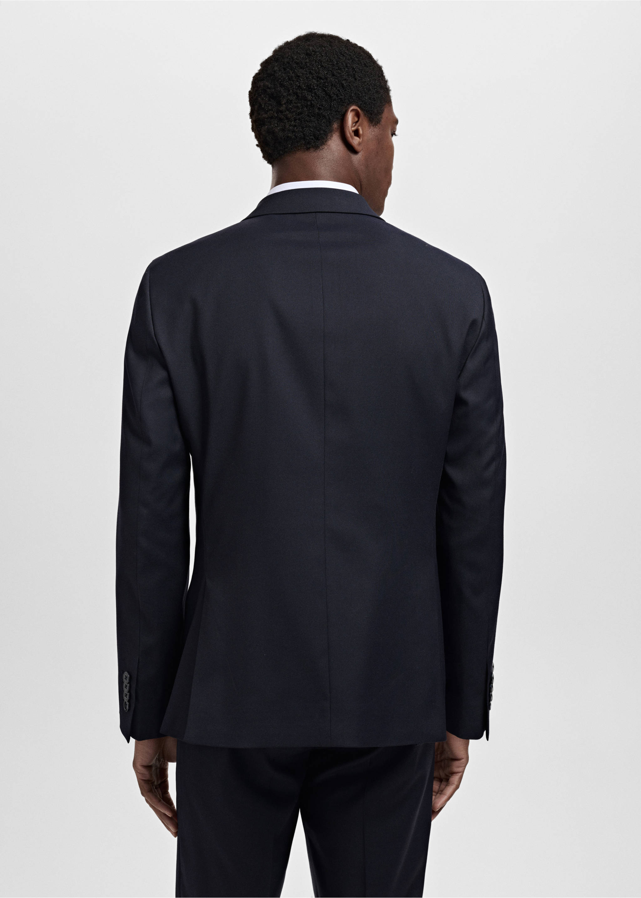 Milan slim-fit suit jacket - Reverse of the article, Navy. Ref: 27091191-00.