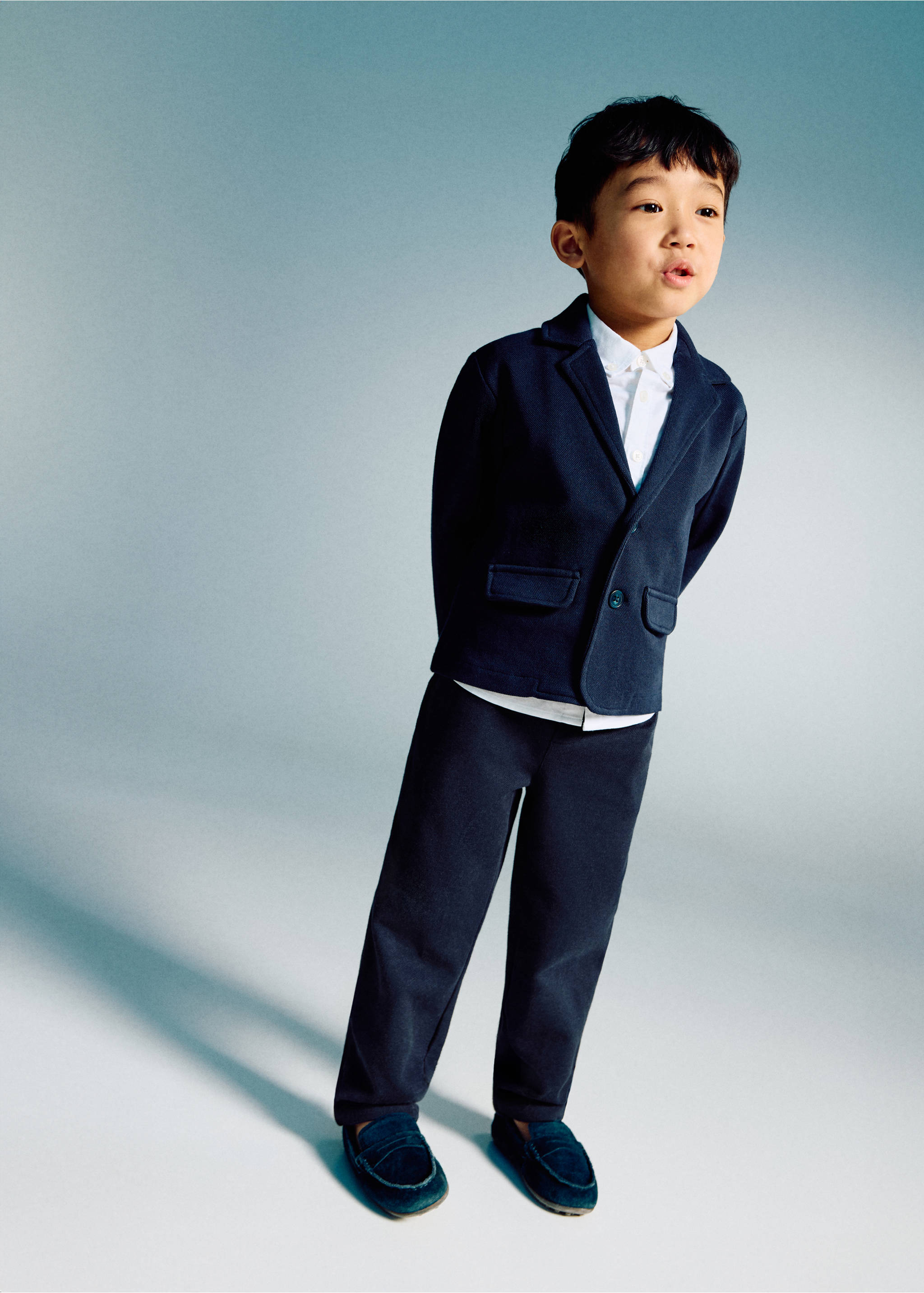 Pique suit trousers - General plane, Navy. Ref: 27091193-00.