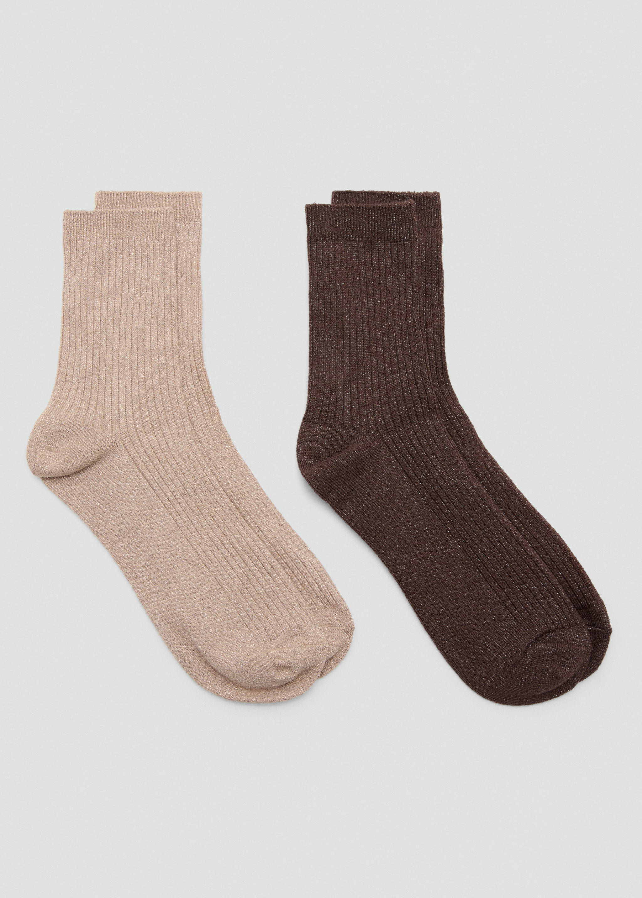 Pack of 2 ribbed lurex socks - Article without model