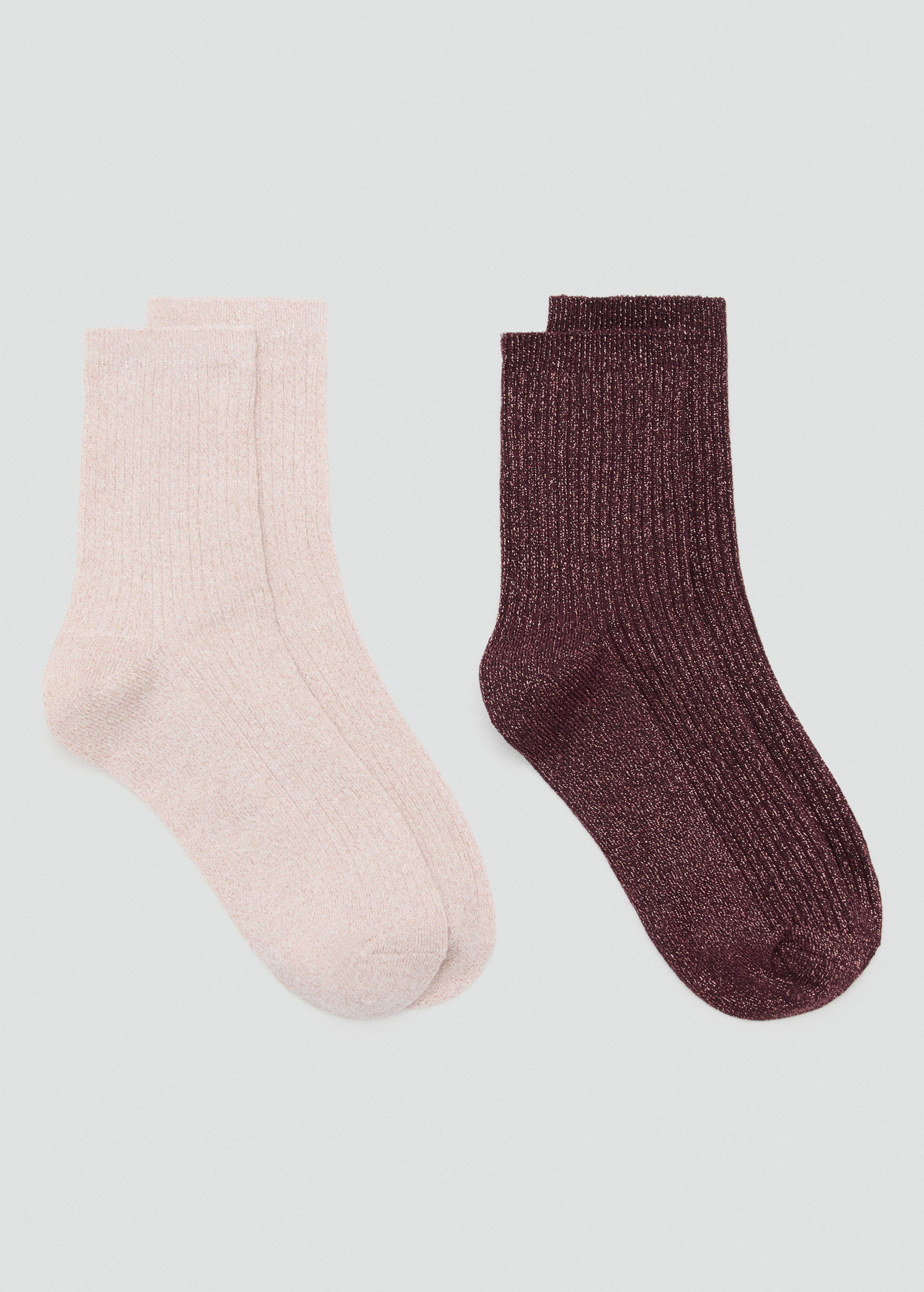Pack of 2 ribbed lurex socks - Article without model