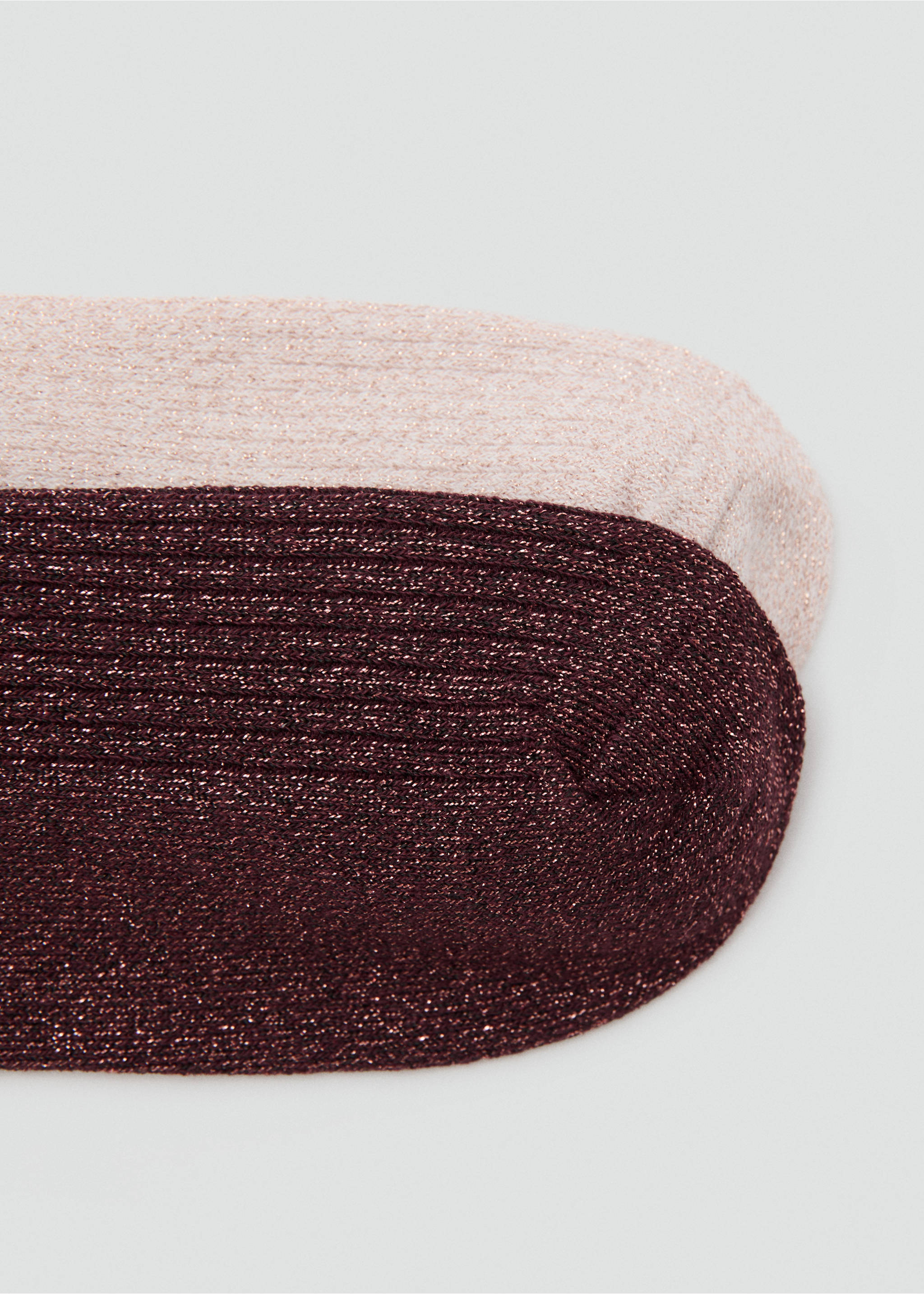 Pack 2 calcetines lúrex canalé - Detalle del artículo 2, Rosa claro. Ref: 27091194-00.